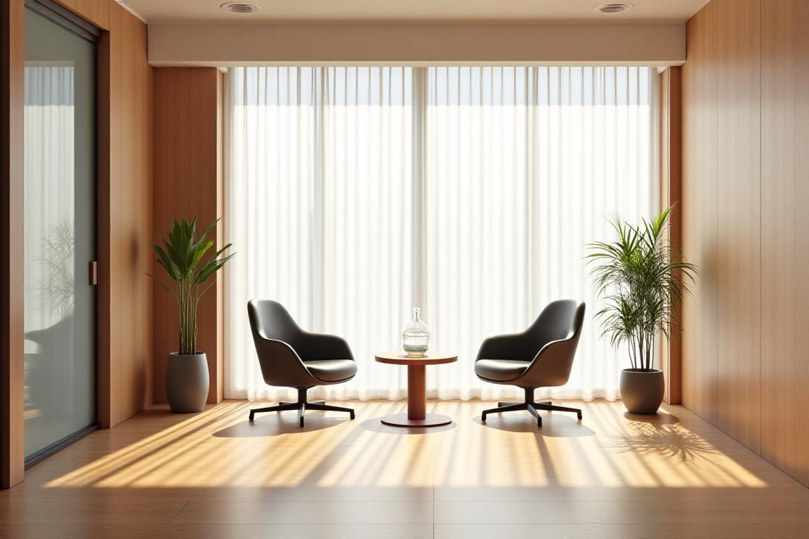 落ち着いた雰囲気の相談スペース